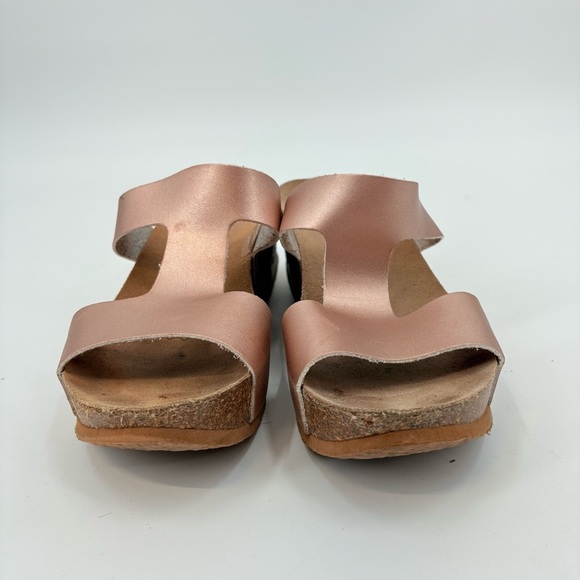 Bayton Bronze Wedge Slip On Cork Sandals Size 39 - Picture 6 of 9
